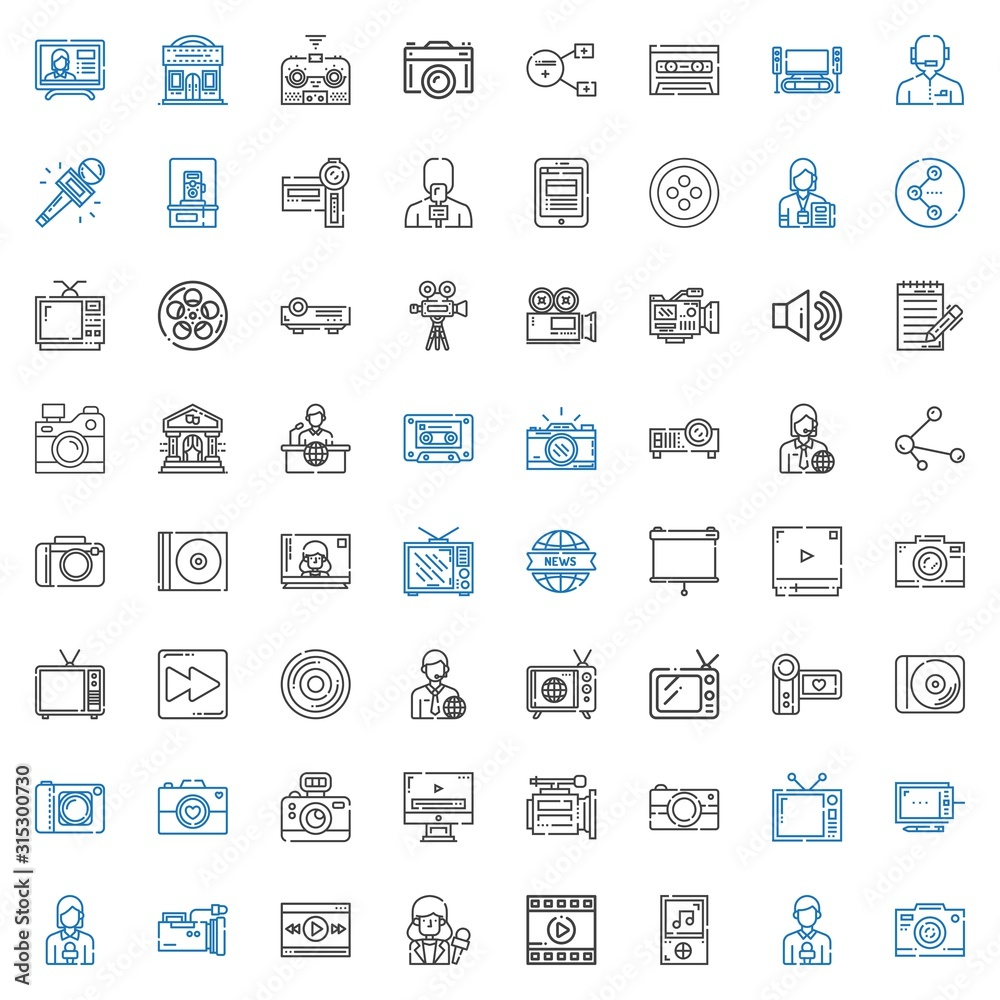 multimedia icons set multimedia icons set