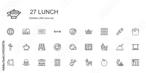lunch icons set