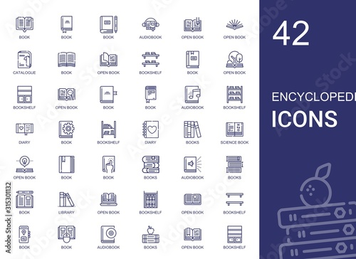 encyclopedia icons set