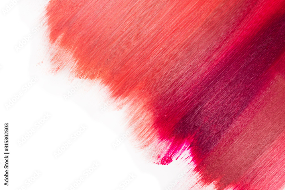 From light to deep colour lipstick texture. Isolated on white. From light to deep colour lipstick texture. Isolated on white.