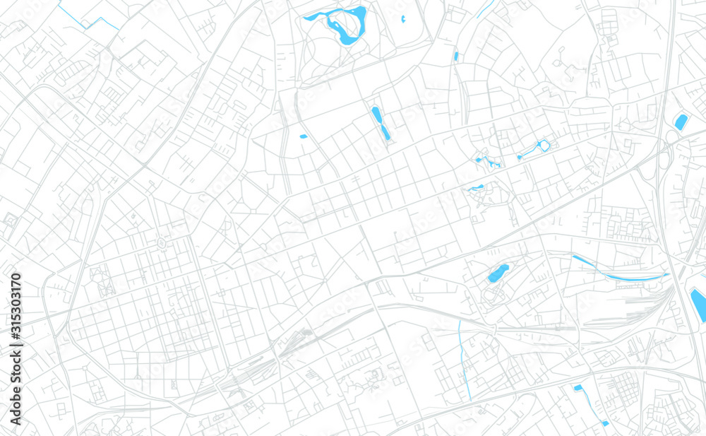 Krefeld, Germany bright vector map