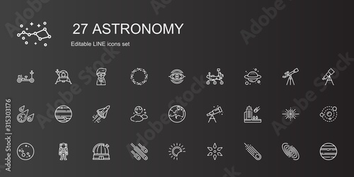 astronomy icons set