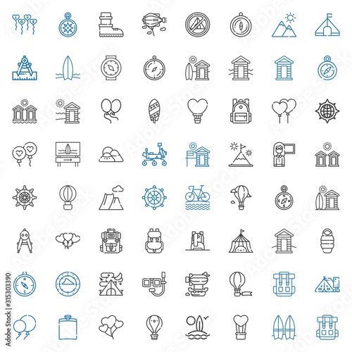 adventure icons set