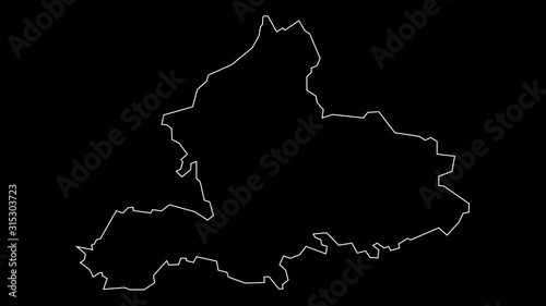 Gelderland Netherlands province map outline animation