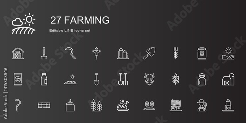 farming icons set