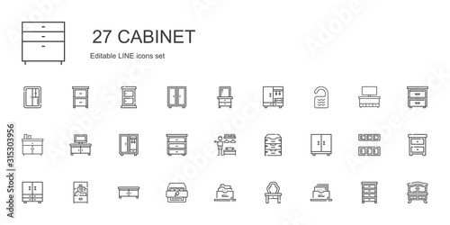 cabinet icons set