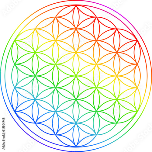 Blume des Lebens - Regenbogen