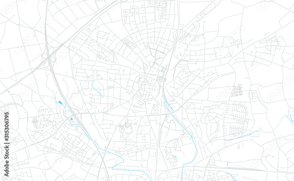 Recklinghausen, Germany bright vector map
