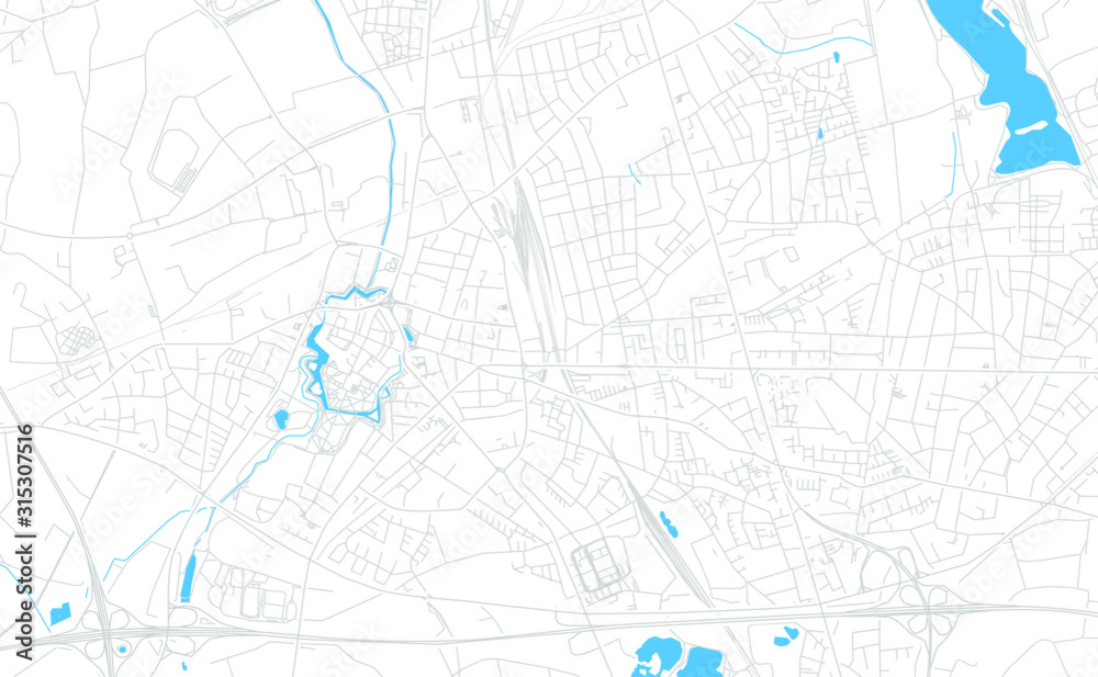 Moers, Germany bright vector map