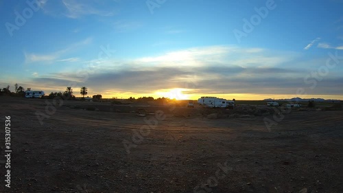 Time lapse of colorful sunset over the desert - Yuma Arizona
