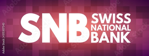 Wallpaper Mural SNB - Swiss National Bank acronym, business concept background Torontodigital.ca