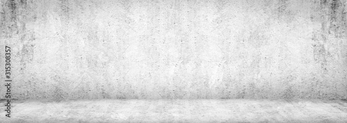 Blank concrete wide dark wall texture background.Wide Concrete with floor panorama for Composing.