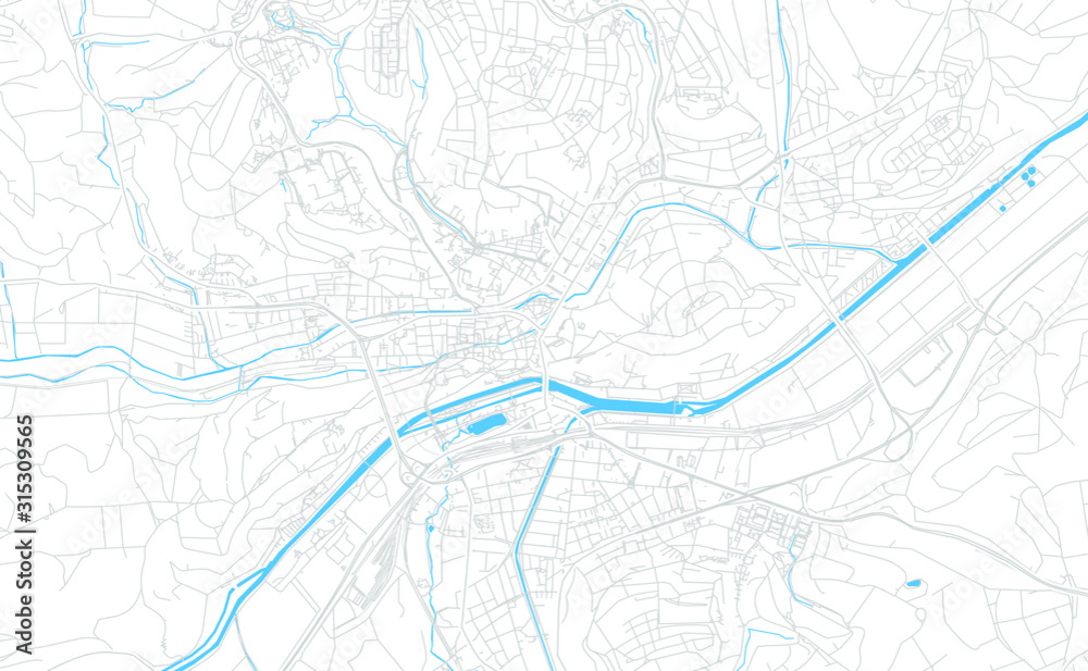 Obraz premium Tubingen, Germany bright vector map
