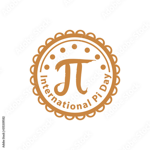Happy international pi day. Flat vector stock illustration