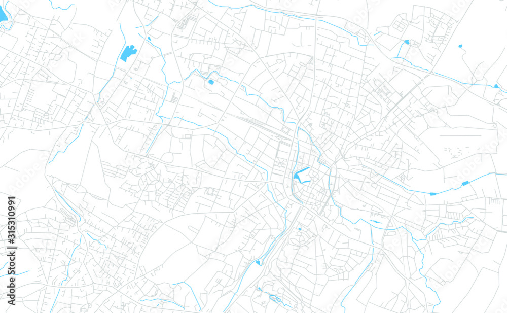 Detmold, Germany bright vector map