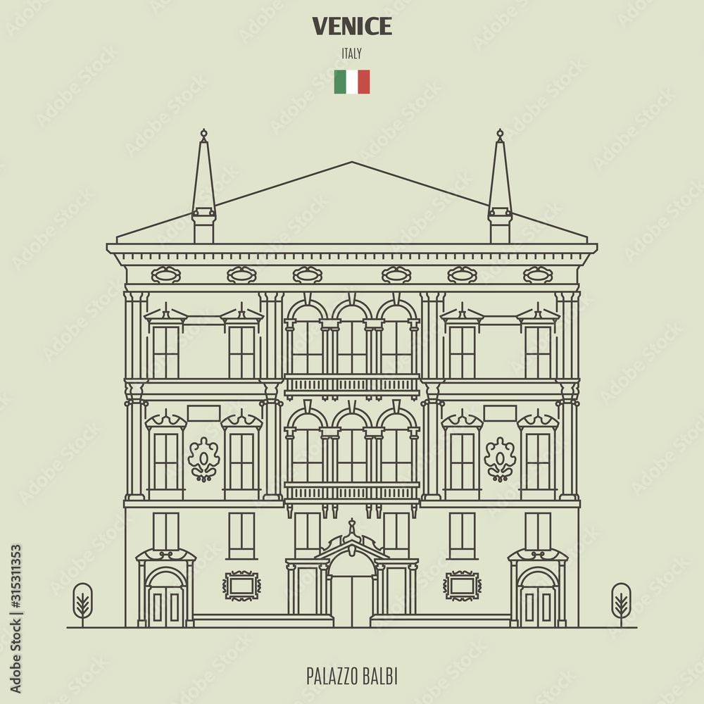 Palazzo Balbi in Venice, Italy. Landmark icon
