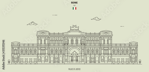 Palace of Justice in Rome, Italy. Landmark icon