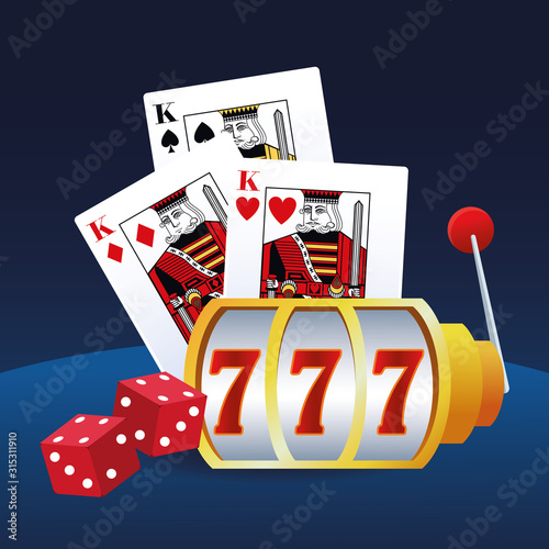 slot machine cards and dices betting game gambling casino