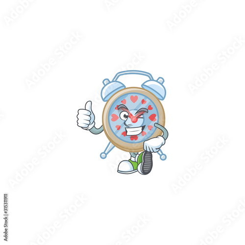 An icon of clock love making Thumbs up gesture
