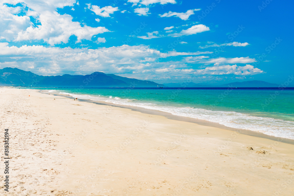 Empty sea and beach background with copy space