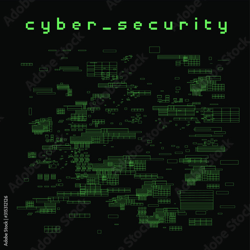 Abstract technology background with Pixelated Glitch Effect. 