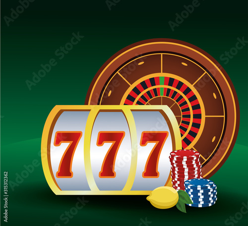 Wallpaper Mural roulette slot machine chips and lemon betting game gambling casino Torontodigital.ca