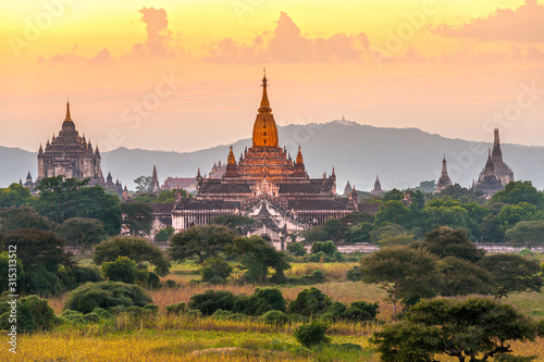 The Temple of Bagan at sunset  Mandalay province  Myanmar 