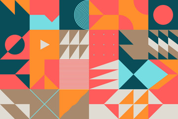 Keuken achterwand Jaren 50 patronen Abstract vectorpatroon mid-century ontwerp  © Normform
