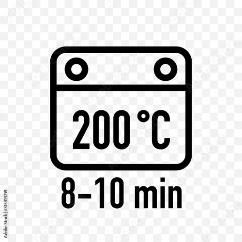 Food cooking package instruction vector label icons.