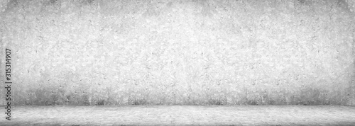 Blank concrete wide dark wall texture background.Wide Concrete with floor panorama for Composing.