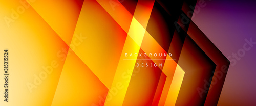 Arrow lines, technology digital template with shadows and lights on gradient background. Trendy simple fluid color gradient abstract background with dynamic straight shadow lines effect