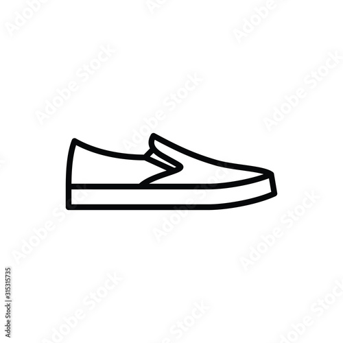 Outline slip on shoes icon. simple and clean slip on shoes logo.