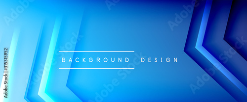 Arrow lines, technology digital template with shadows and lights on gradient background. Trendy simple fluid color gradient abstract background with dynamic straight shadow lines effect