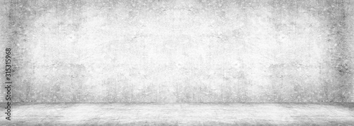 Blank concrete wide dark wall texture background.Wide Concrete with floor panorama for Composing.