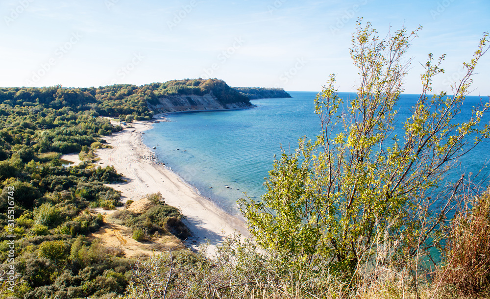 peaceful seascape with steep banks peaceful seascape with steep banks