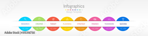 Infographic design elements for your business data with 8 options, parts, steps, timelines or processes. Vector Illustration.