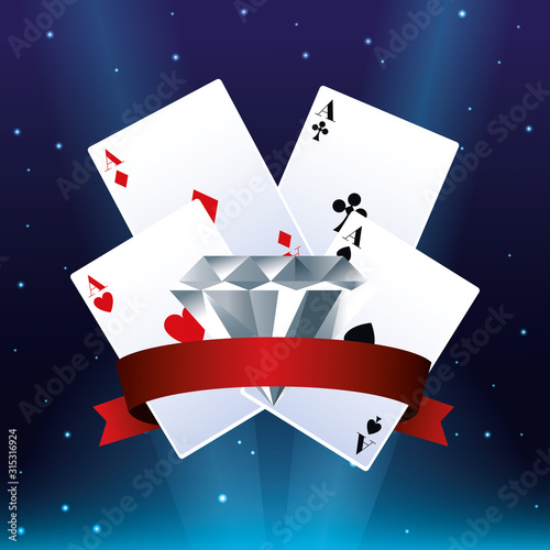 poker aces cards diamond betting game gambling casino banner