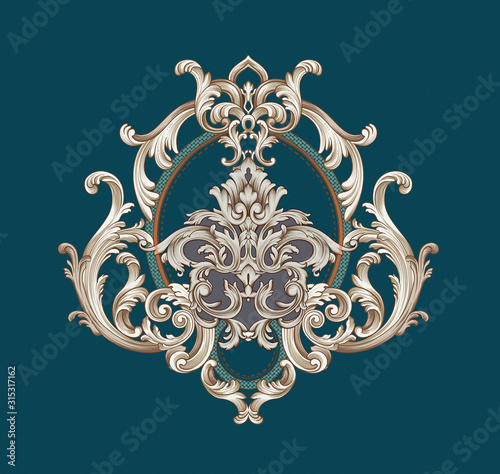 Exquisite baroque design, rococo design, suitable for textile clothing and wallpaper design
