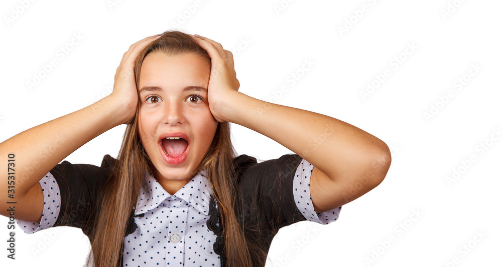 surprised teen girl screaming in delight surprised teen girl screaming in delight