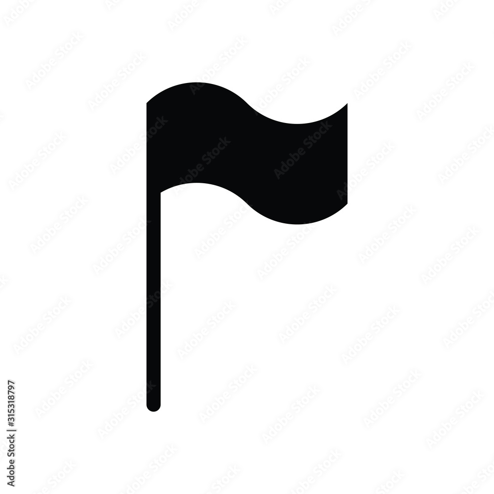 Flag Isolated Flat Web Mobile Icon silhouette. Flag Isolated Flat Web Mobile Icon silhouette.