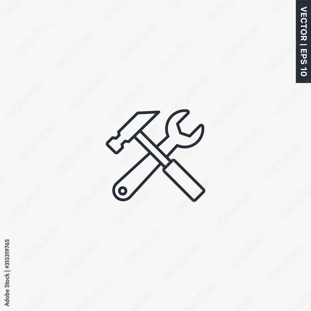 Tools, linear style sign for mobile concept and web design Tools, linear style sign for mobile concept and web design