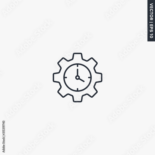 Time management, linear style sign for mobile concept and web design