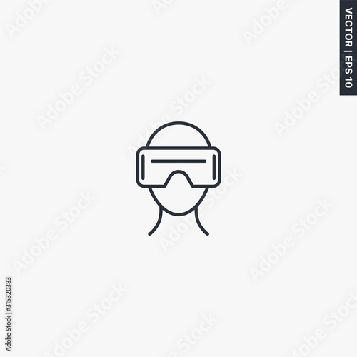 Virtual reality helmet icon
