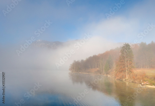 Bohinj Lake in Fog, Slovenia © mehdi33300
