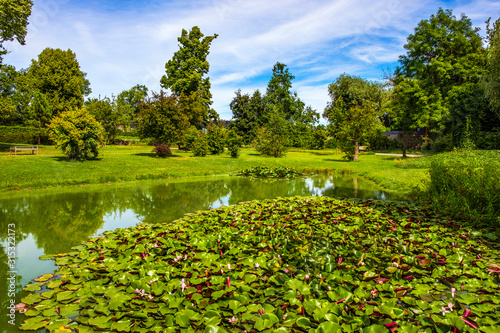 Zelazowa Wola, Poland - Historic manor house park in Zelazowa Wola hosting the museum of Fryderyk Chopin - iconic Polish pianist and composer photo