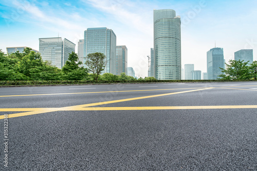 empty highway with cityscape of China