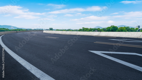 Road Pavement and Natural Landscape of Landscape..