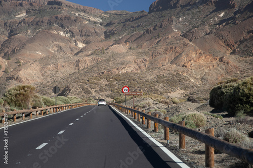 road in teide national park spain