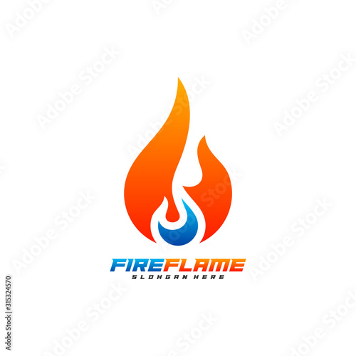 Flame Logo Design Vector, Fire logo template, Blaze Icon symbol, Creative design, Illustration