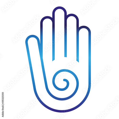 Peace hand icon with spiral...